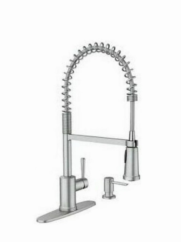 MOEN Indi One-Handle Spring Pulldown Sprayer Kitchen Faucet Stainless 87194SRS