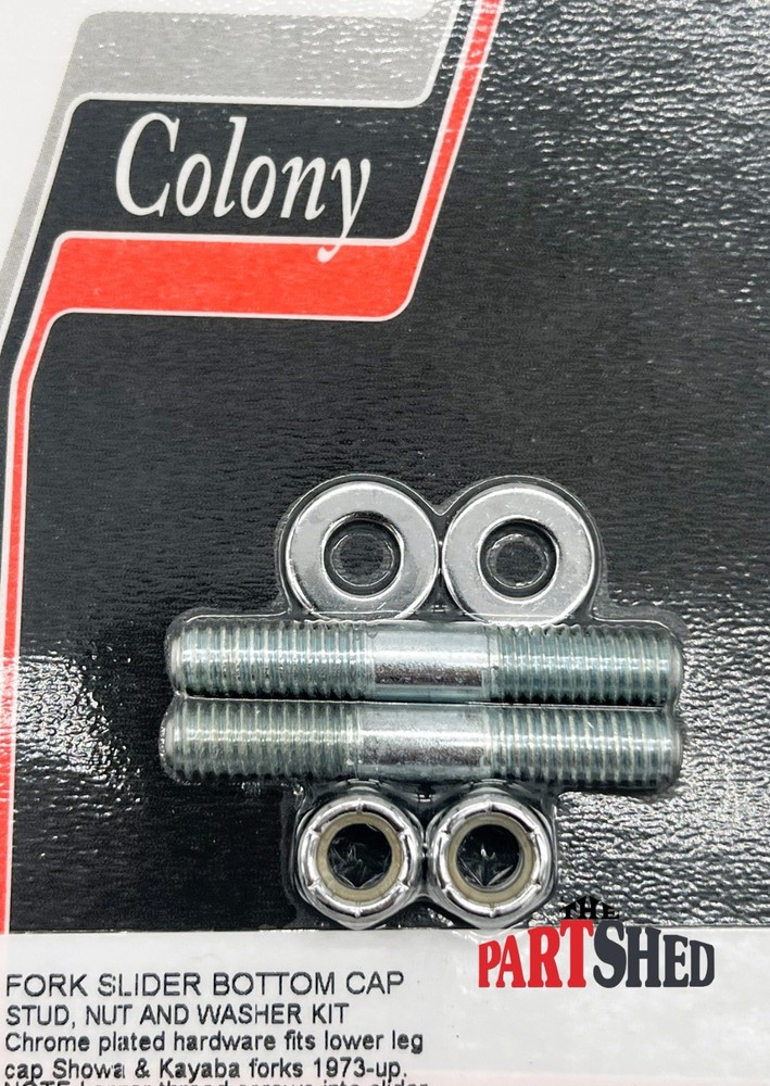 Fork Slider Bottom Cap Stud and Nut Chrome fits Harley Davidson