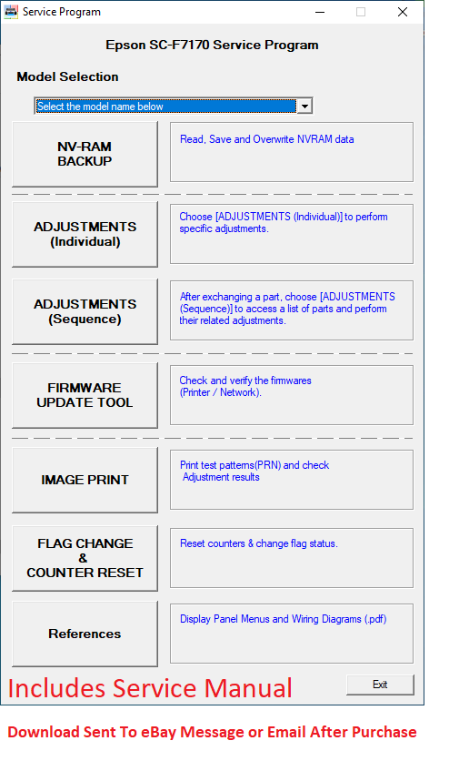Epson Adjustment service Program ALL Models Stylus Pro SureColor +Service Manuel