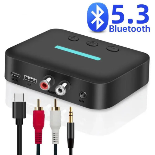 Bluetooth 5.3 Transmitter Receiver 3.5mm AUX RCA  For Desktop Speaker Amp