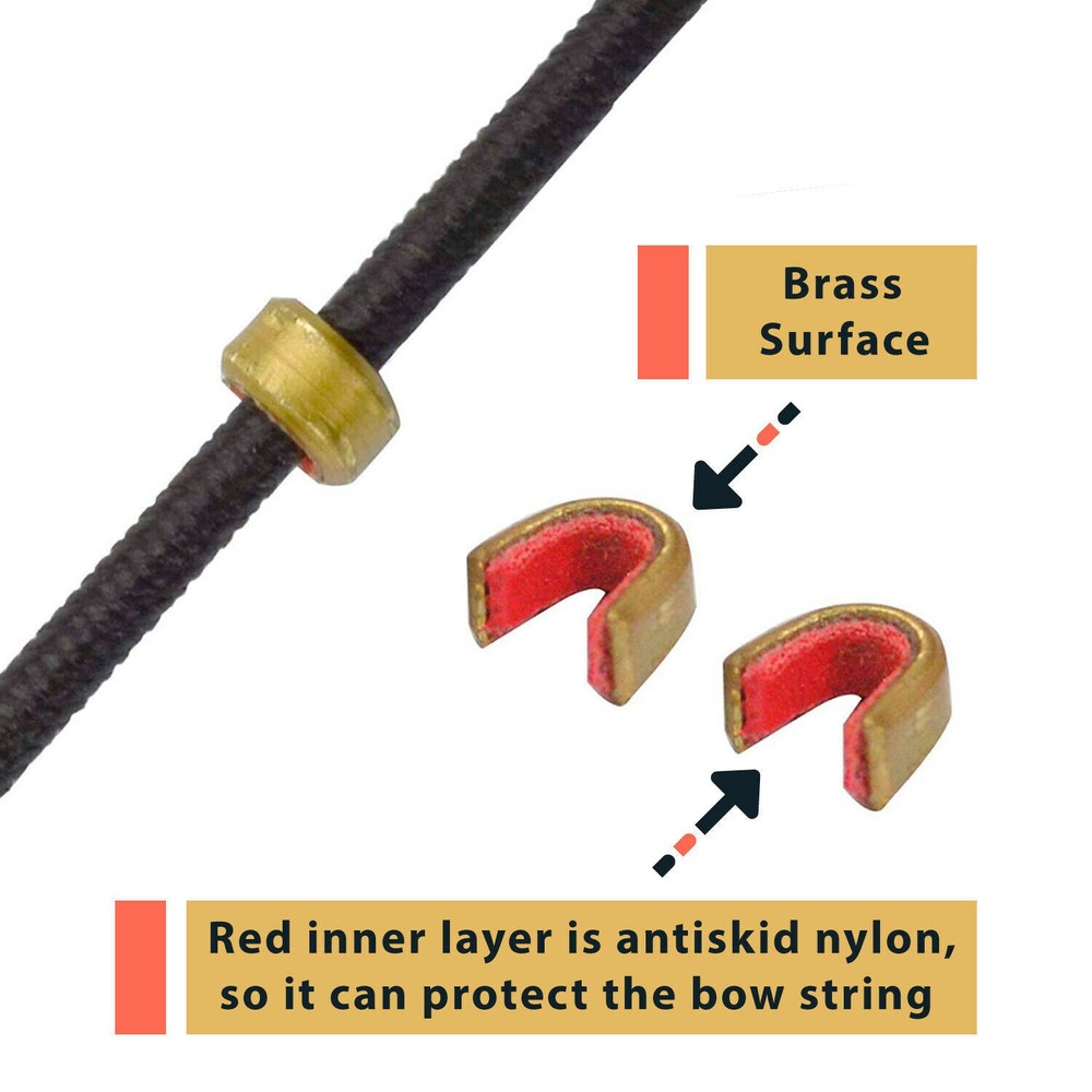 40X Archery Bow String Nocking Points Strings Nock Sets Brass Buckle Clip Knock