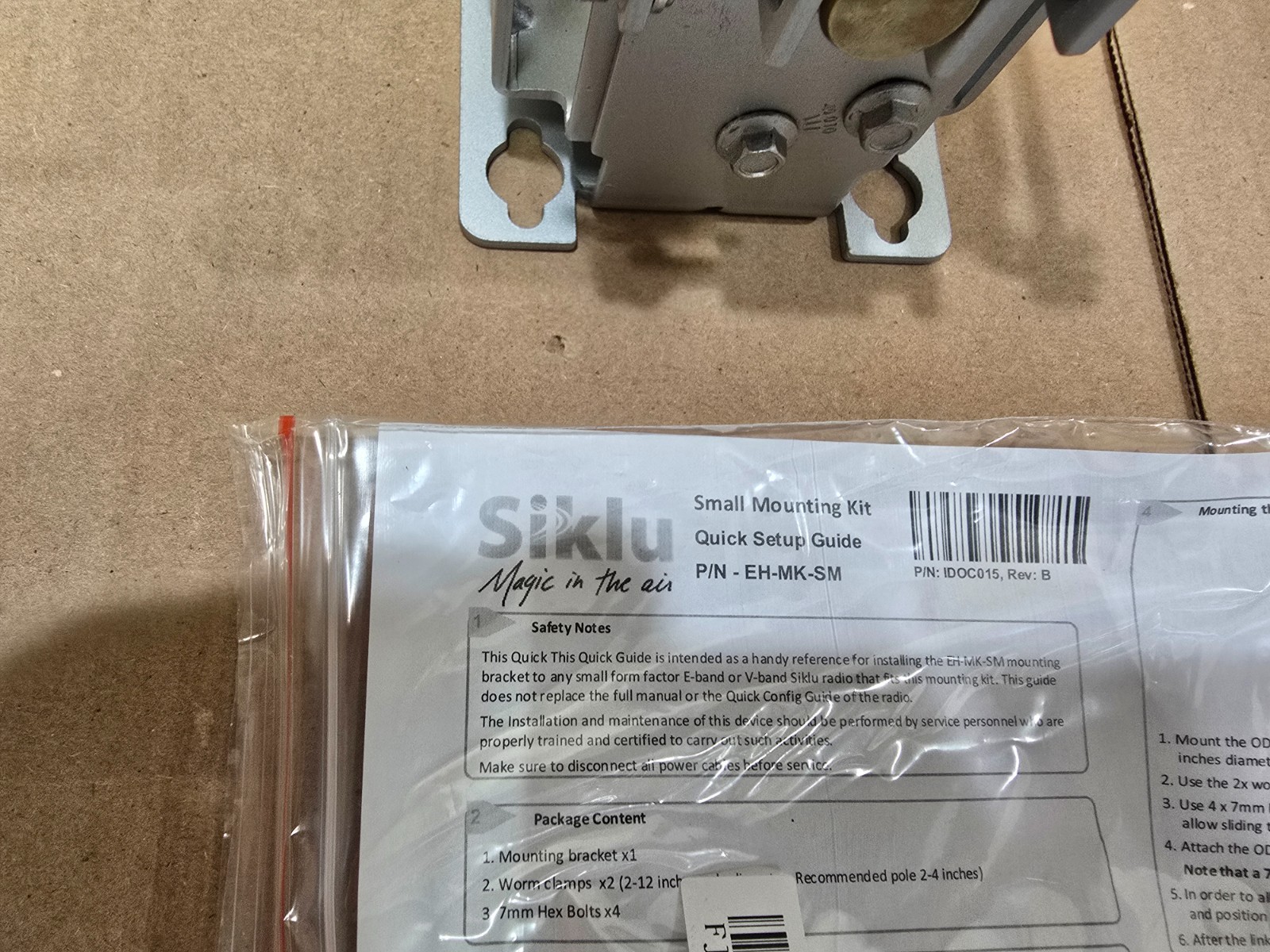 New Siklu EtherHaul Mounting Kit for all small ODUs Model # EH-MK-SM