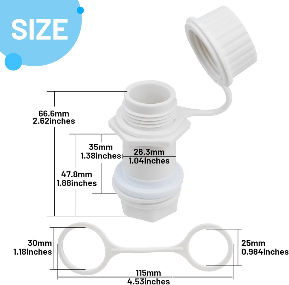 Cooler Drain Plug Replacement Kit Compatible with Igloo 50–165 Qt, Threaded D...