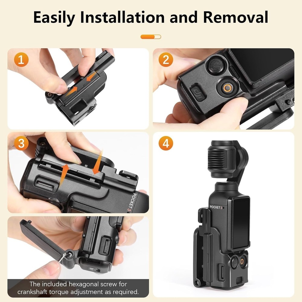Compact Magnetic Mount for Osmo Pocket 3 - Strong Grip & Adjustable Angle