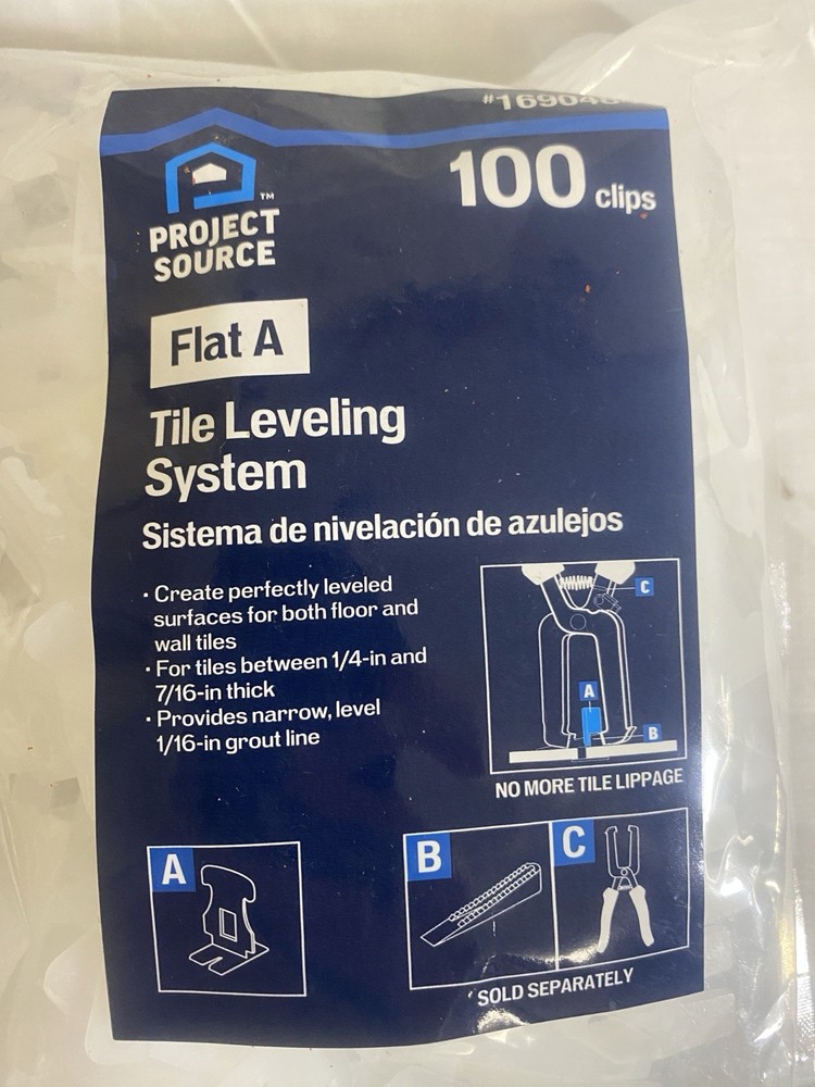 Project Source Tile Leveling System  Flat A Clip 100 Pack White Plastic