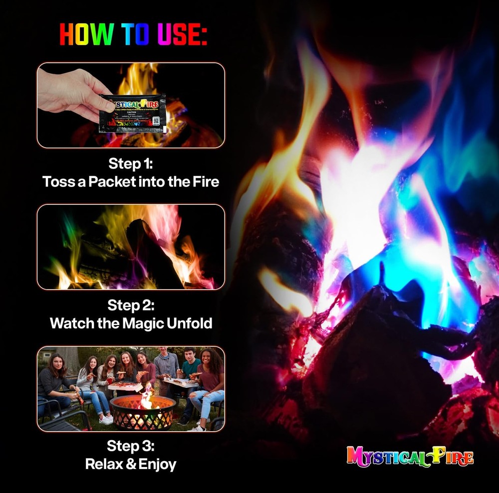 Mystical Fire Color Changing Packets Pits 6 Pack, Multi Coloured