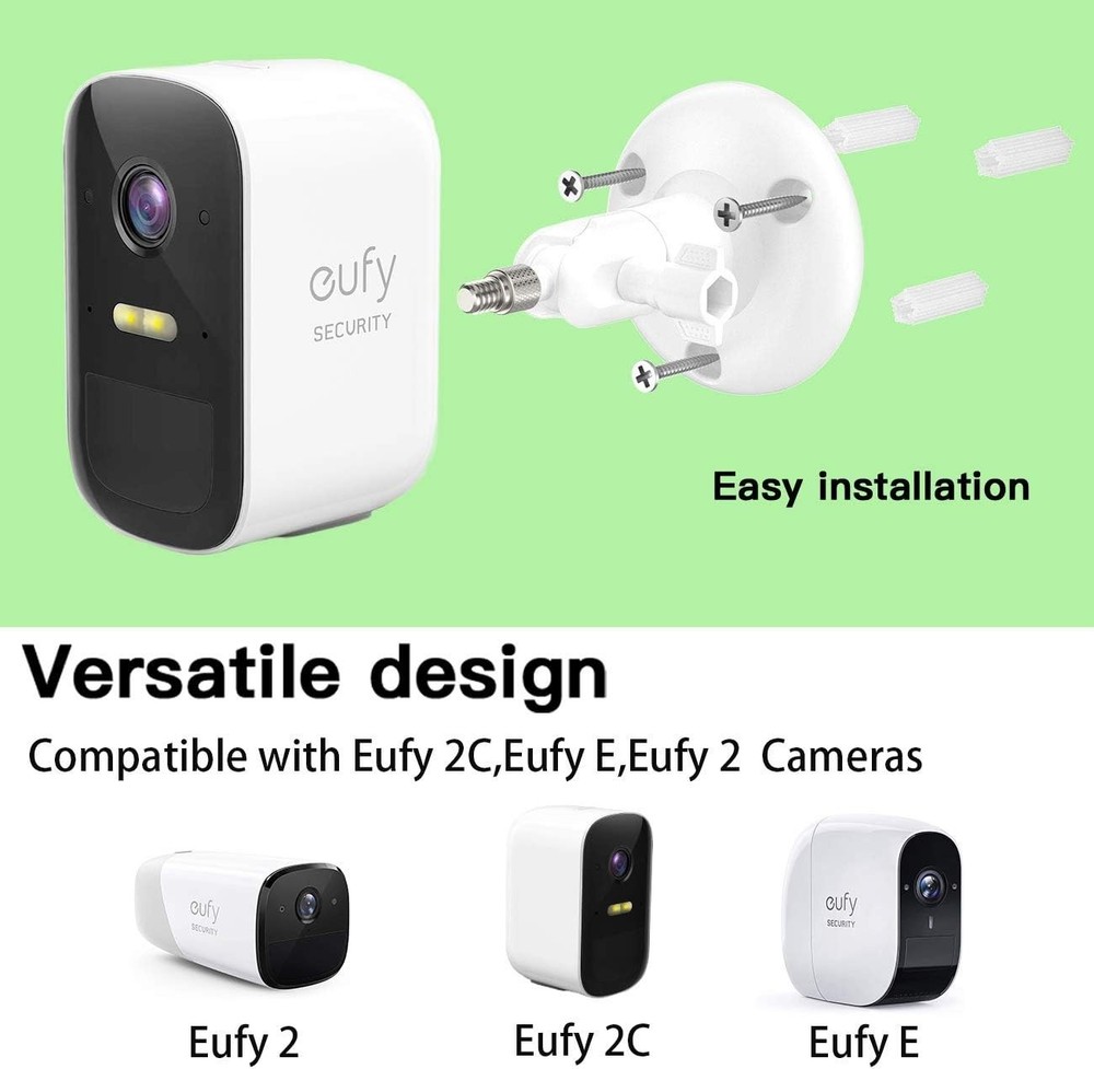 Water-Resistant Adjustable Wall Mount for Eufy/Arlo Cameras - 2 Pack