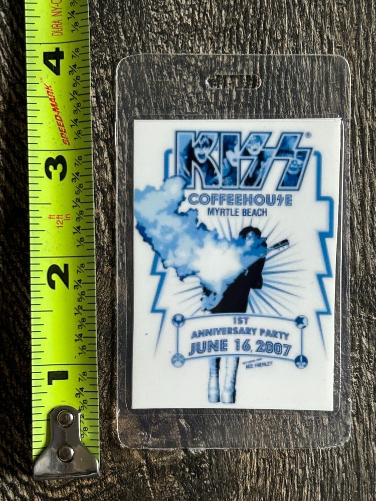 KISS LAMINATE PASS Ace Frehley Kiss Coffeehouse 1st Anniversary Vintage Kiss