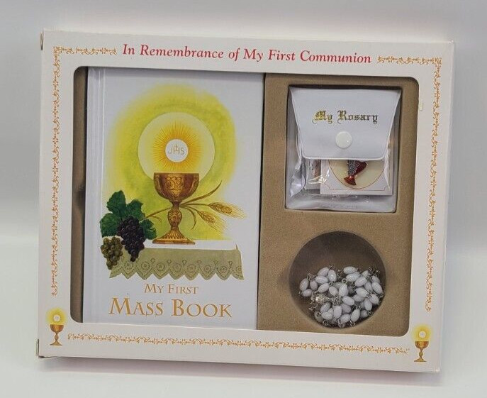 First Mass Book My First Holy Communion Hardcover Rosary Pouch