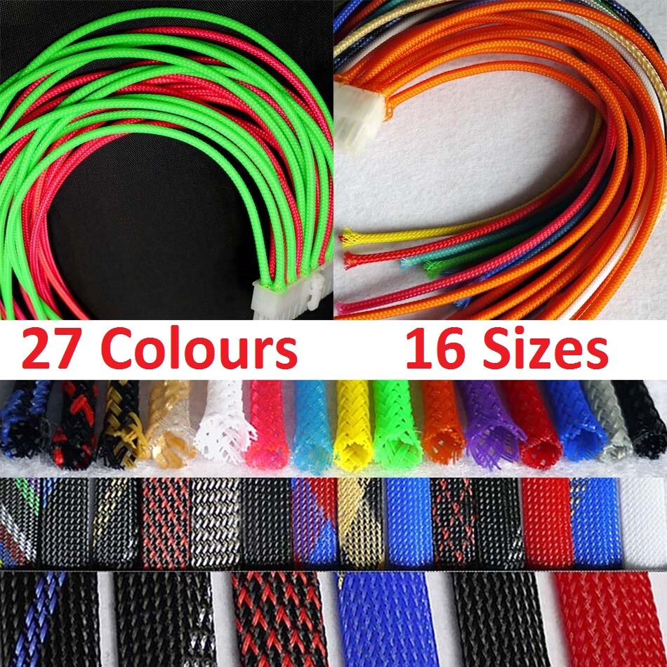 Various Sizes/Colors Braided Cable Sleeving Expandable Sheathing Cable Harness