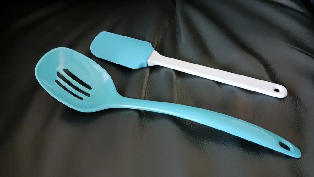 Slotted Spoon and Spatula/Scraper, Blue