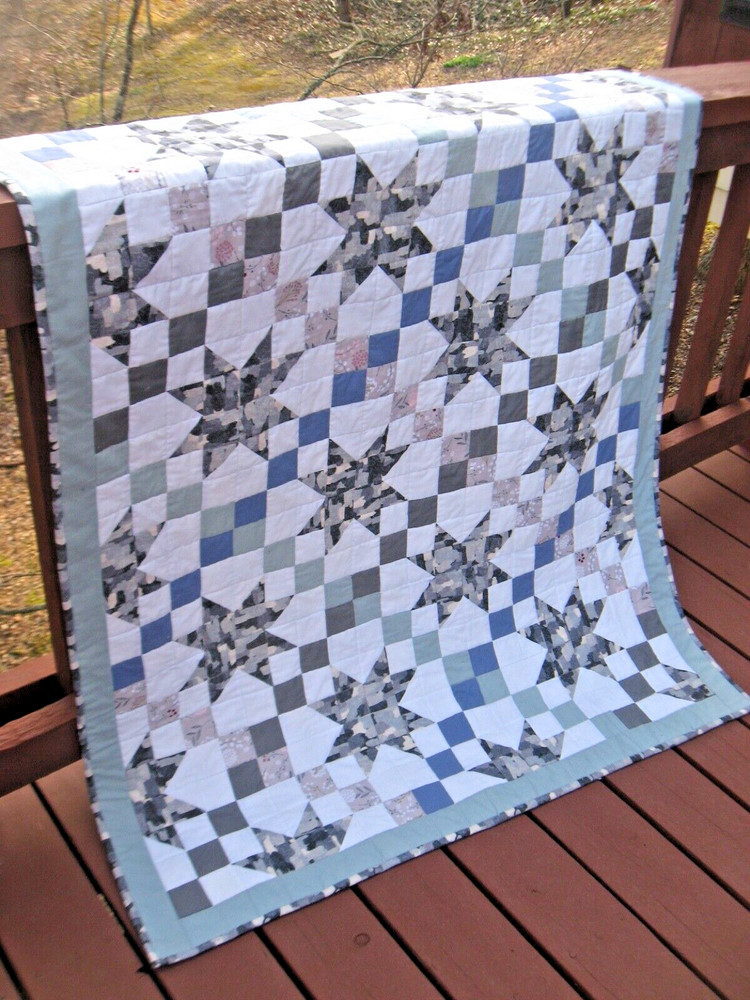 Handcrafted Multi-purpose Starry Path Quilt, 45" x 61"