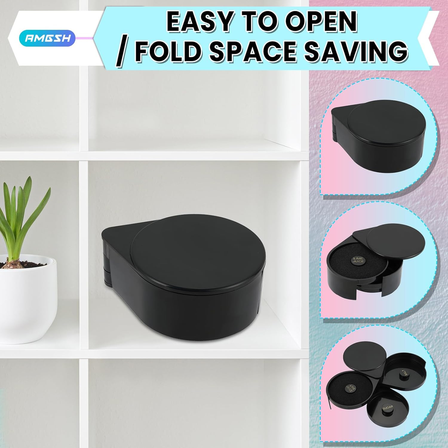 3-Tier Bar Glass Rimmer Bartender Tool with Sponge | Margarita Salt Rimmer Set,S