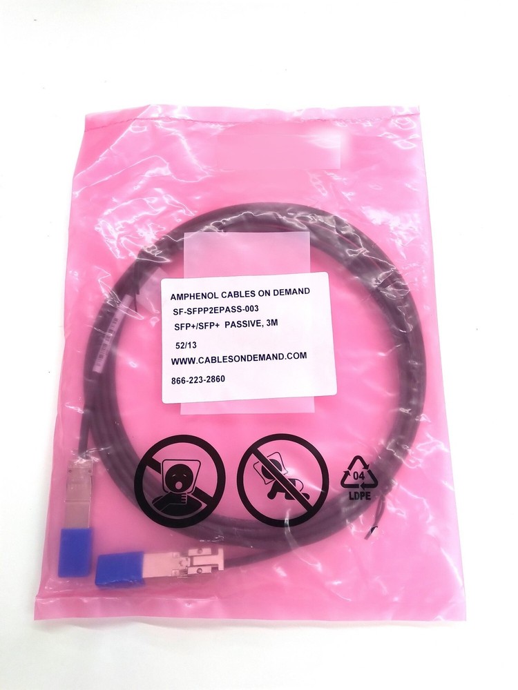 Amphenol SF-SFPP2EPASS-003 Direct Attach Passive Copper Cable Interconnect Cable