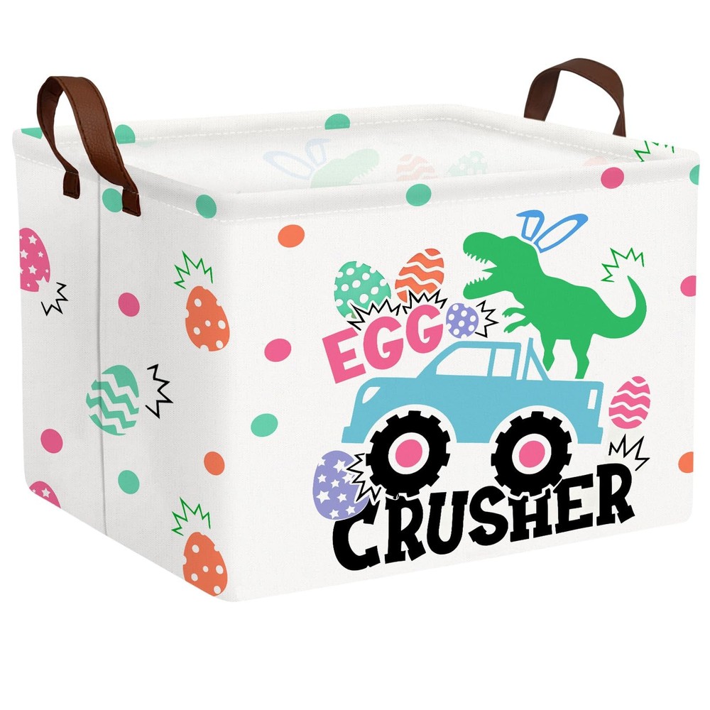 ASKETAM Kid Rectangular Empty Easter Basket for Girl Boy Bunny Eggs Easter Ba...