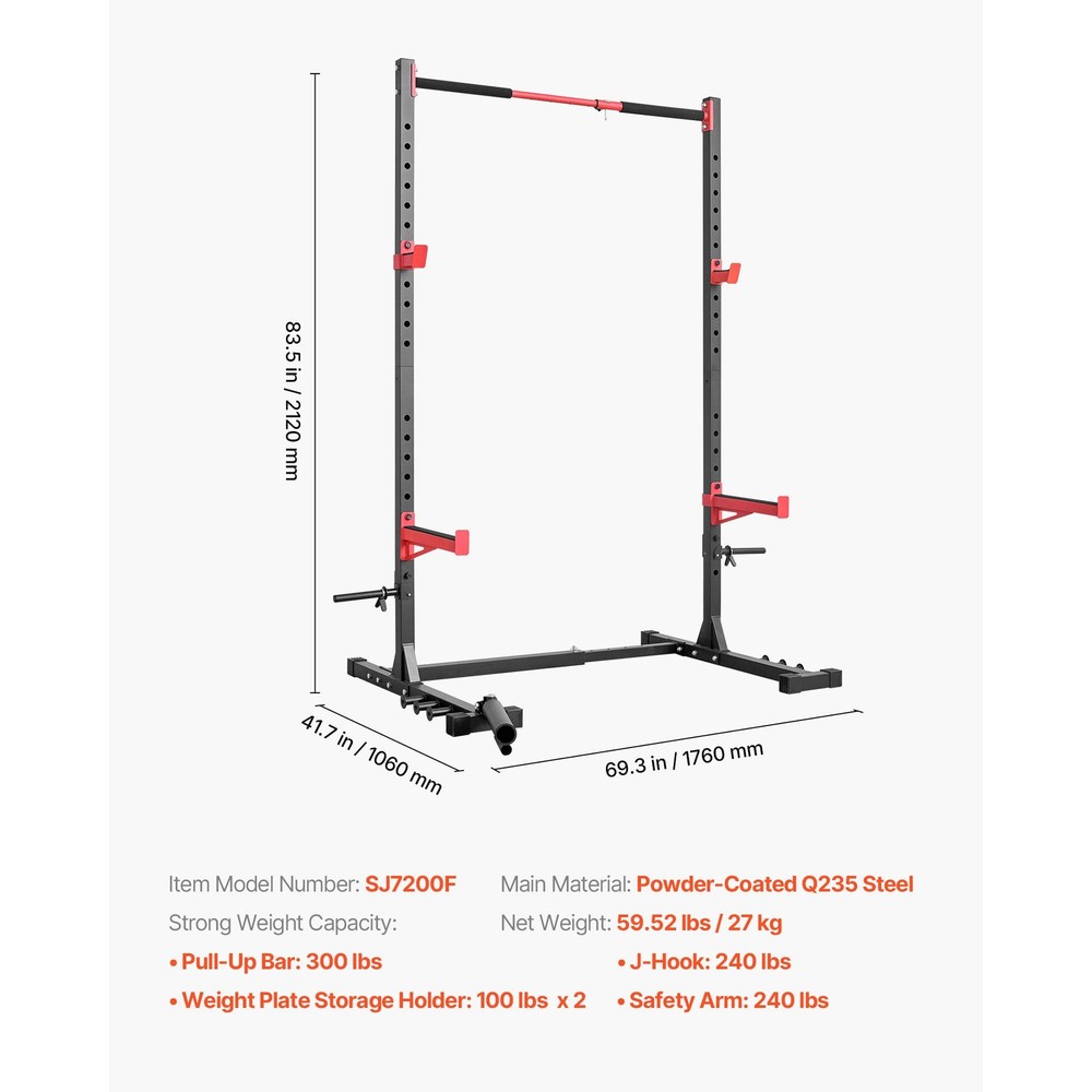 Power Cage Rack, Multifunctional Squat Rack for Home Gym, Width-Adjustable Worko