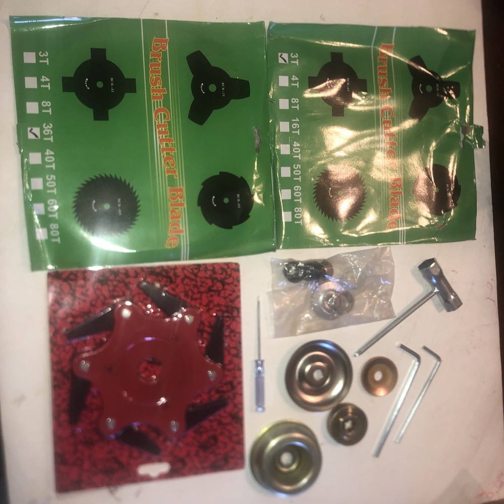 Solid Steel Weed Trimmer Adapter Kit With multiple Hardware Options & Blades C4