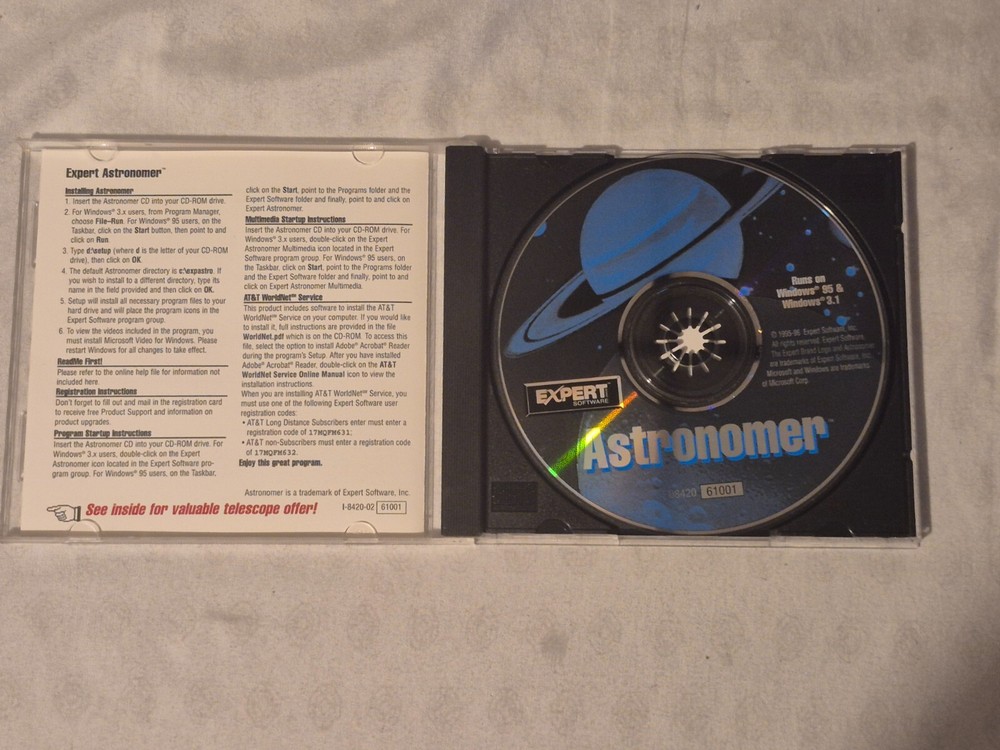 Expert Software Astronomer CD-ROM (Windows 3.1 and Windows 95)