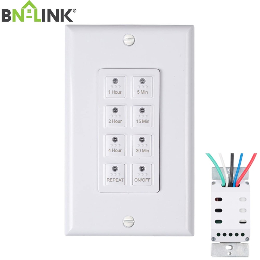 BN-LINK Countdown Digital In-wall Timer Switch 5-15-30-60 mins 2 4 hours For Fan
