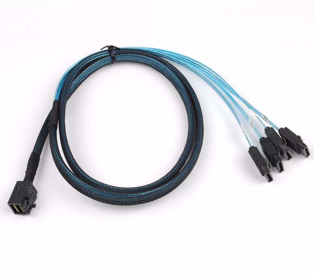 Mini SAS SFF-8643 To 4 SATA 7pin Hard Disk 6Gbps Data Server Raid Cable 1M