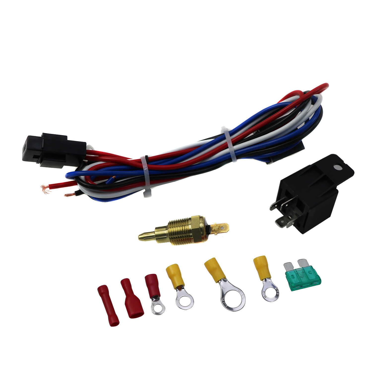 3/8" 175~185 Electric Engine Thermostat Fan Temperature Switch Sensor Relay Kit