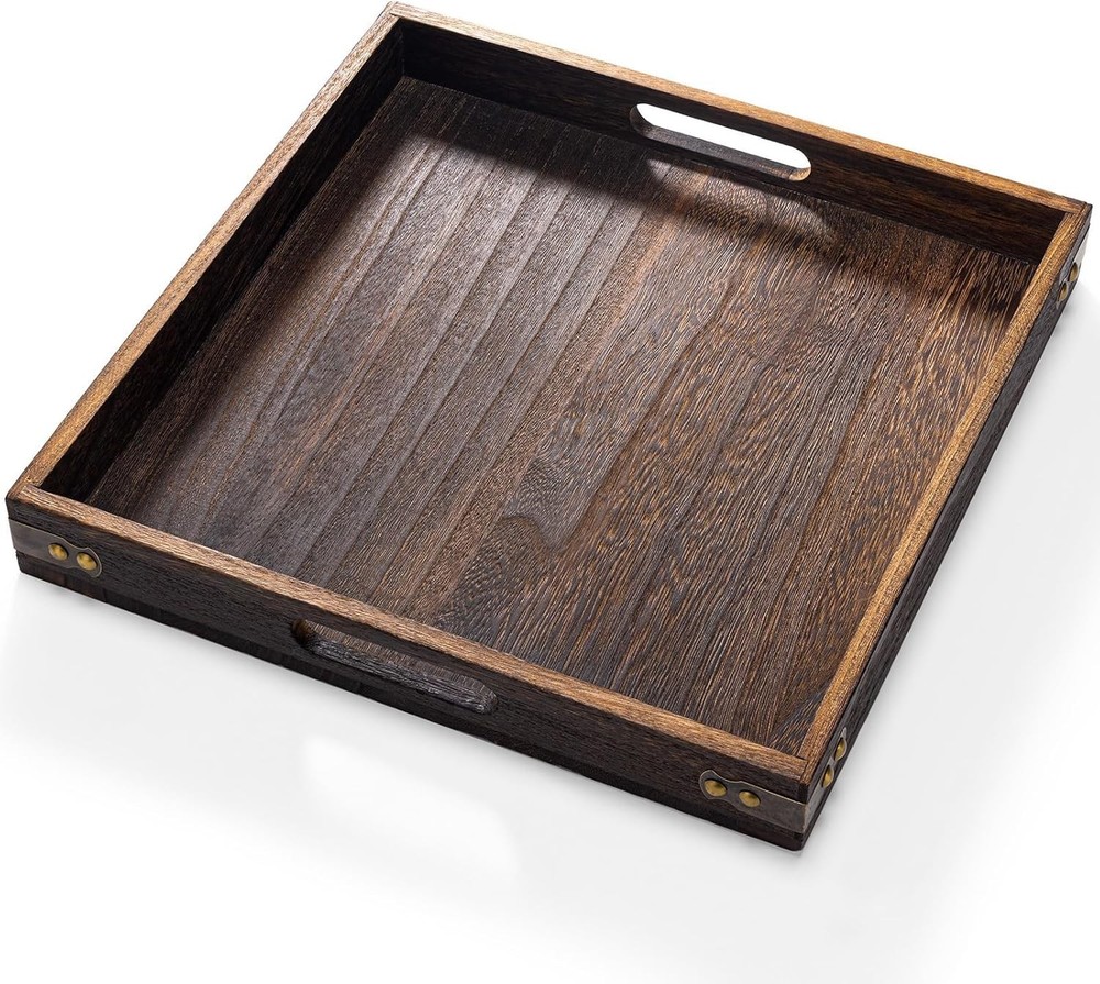 Yangbaga Serving Tray with 1" x x 1", Rustic