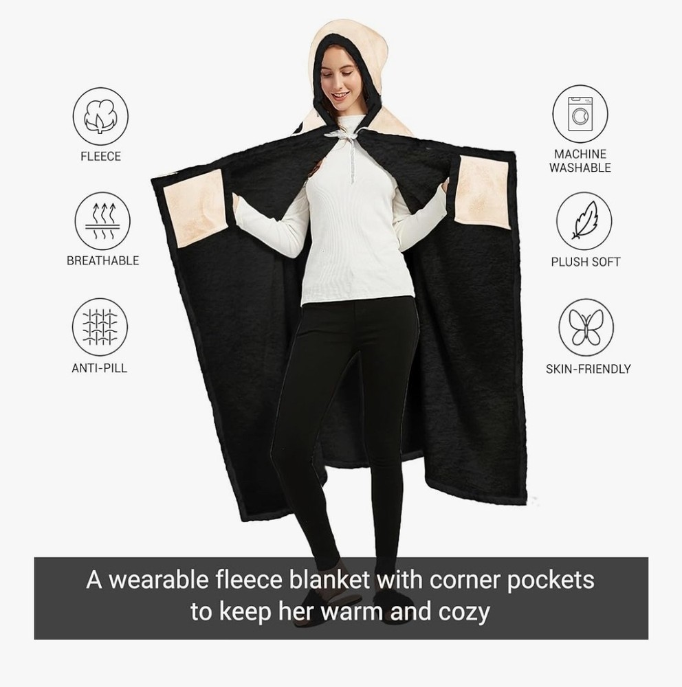 Vprintes Mama Leopard Frame Wearable Blanket