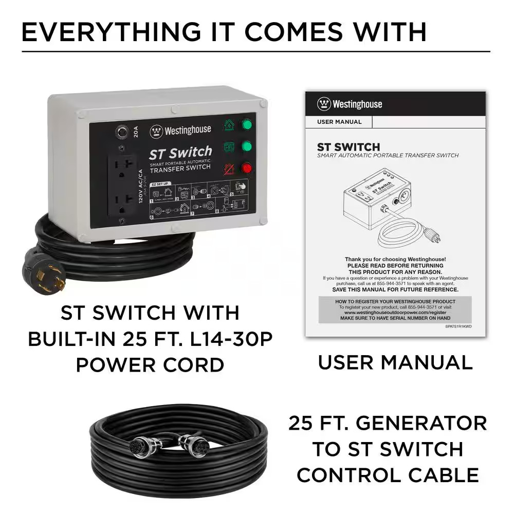 120V 20-Amp Portable Automatic Transfer Switch with Smart Technology