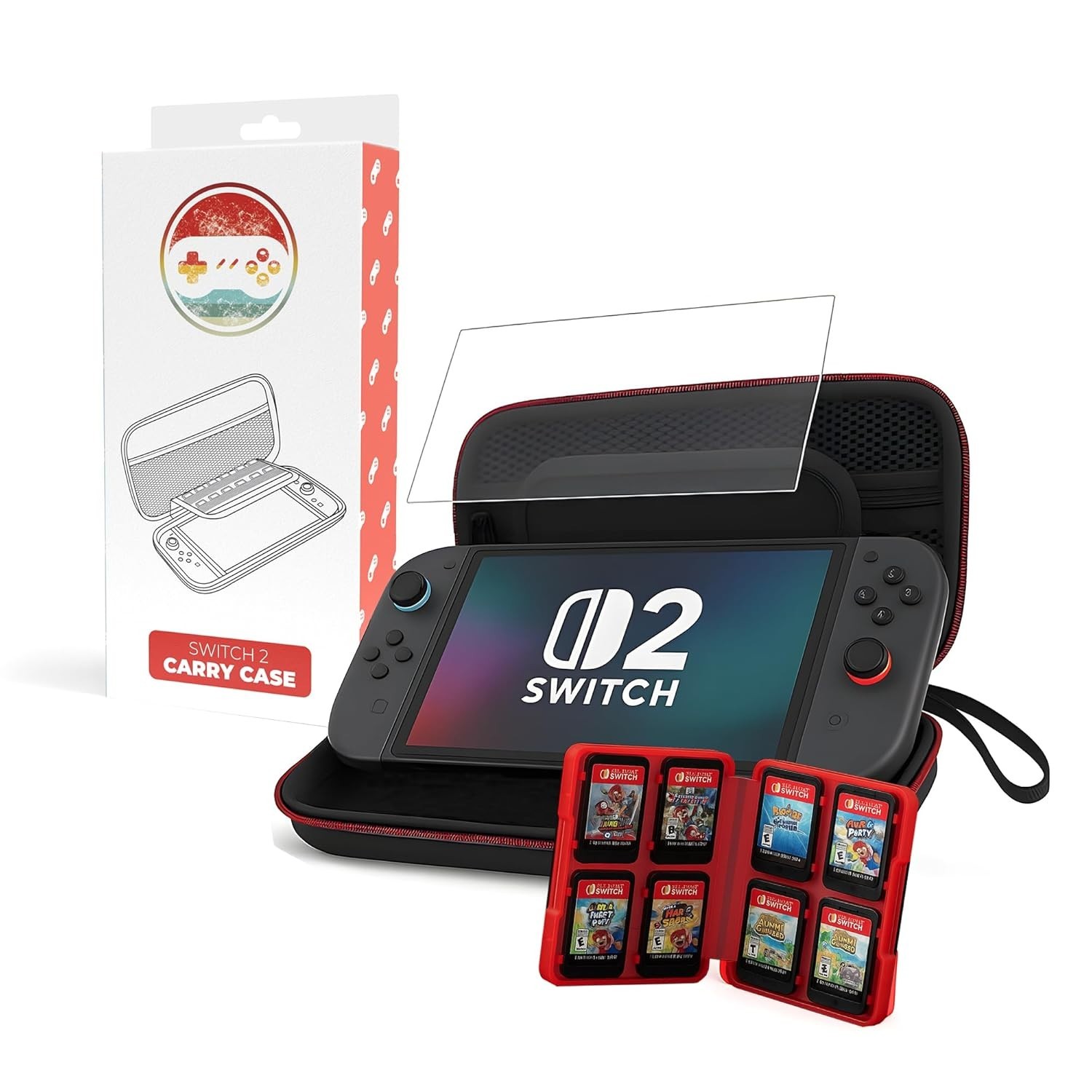 Nintendo Switch 2 Carry Case Screen Protector Travel Case Hard EVA Shell