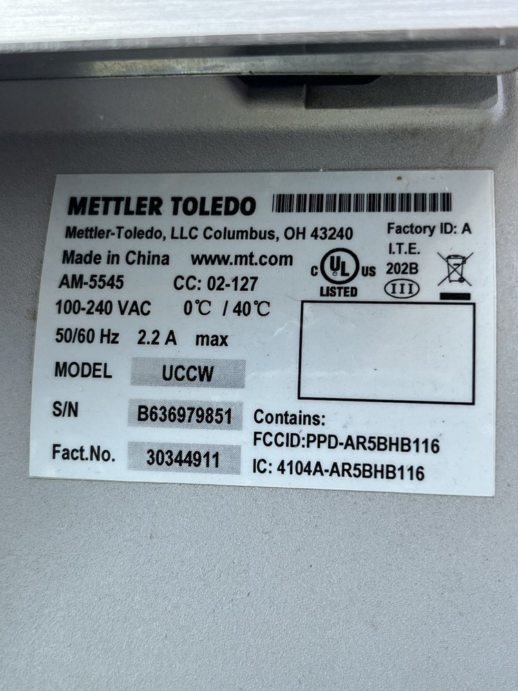 Mettler Toledo UCCW Digital Scale w/ Printer. Works Great Needs Programing