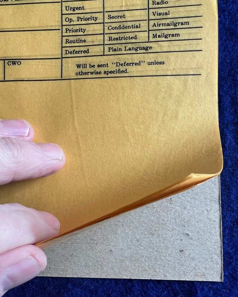 Original WWII Navy Fleet Commander's Dispatch Blank Pacific Orders Document
