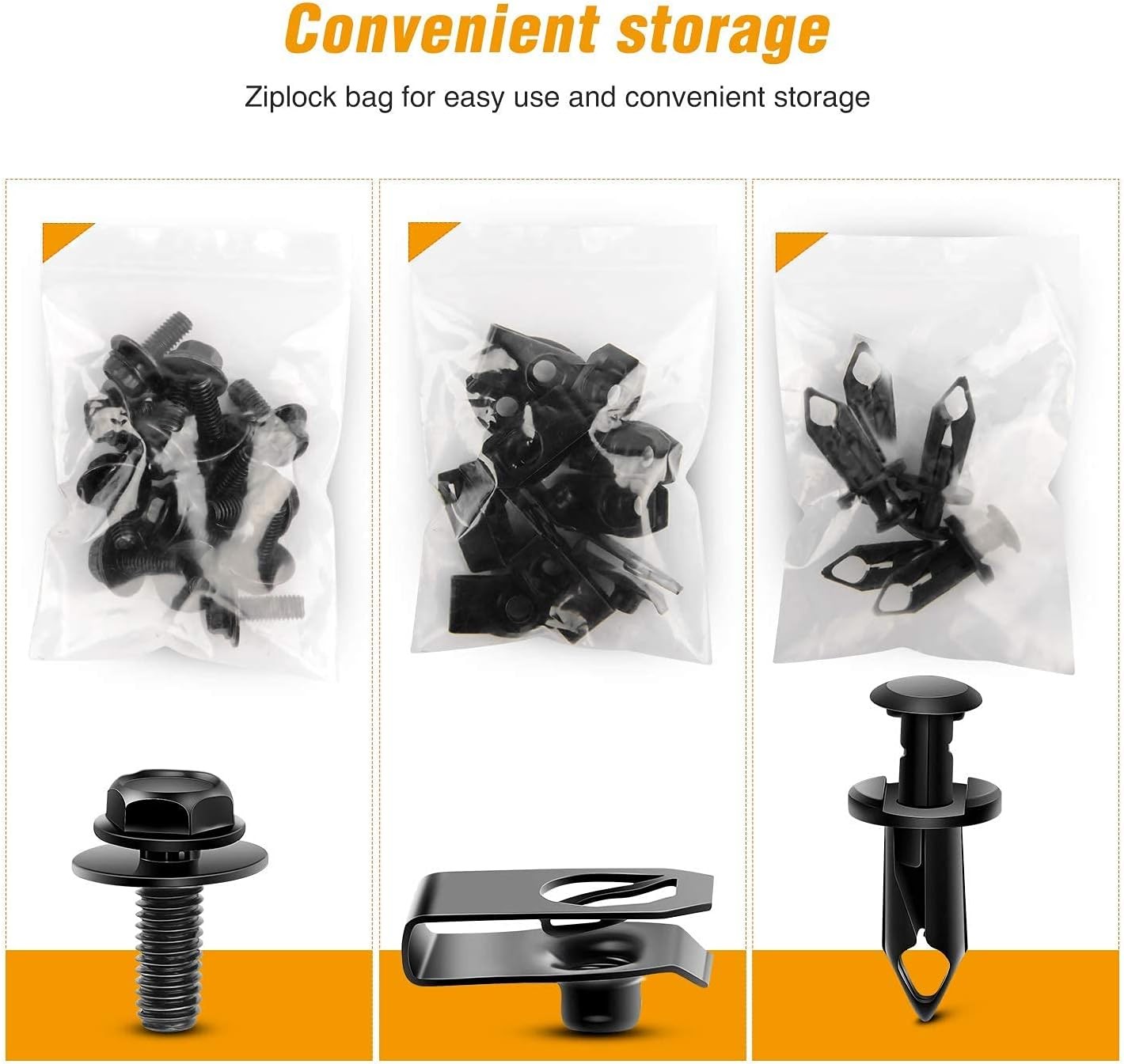 For Nissan 35 Pcs Body Bolts & U-nut Clips- M6 Engine Under Cover Splash Shield