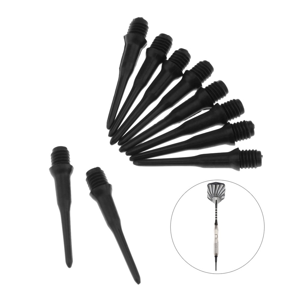 Soft Tip Replacememt Nylon Point Soft Tip Darts Tools Game Playing Black 100 Pcs
