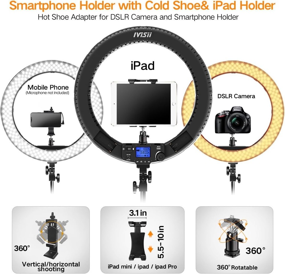 19 Inch Ring Light with iPad Stand