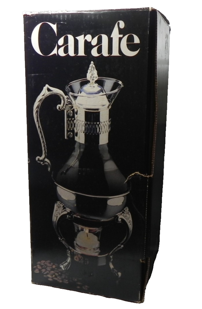 Vintage Leonard Silver Plated 10-Cup Coffee Tea Carafe & Warming Stand