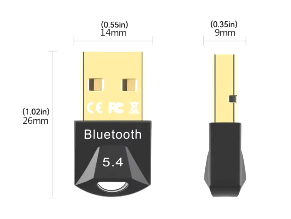 USB 2.0 Bluetooth 5.3 Dongle Adapter Wireless Transmitter Receiver for Laptop PC