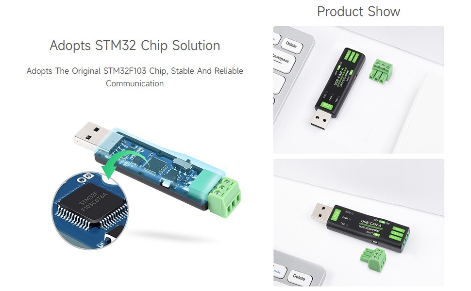 Waveshare USB to CAN Adapter Model A STM32 Chip Solution Multiple Working modes