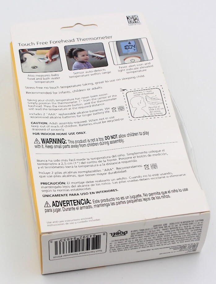 Safety 1st Touch Free Forehead Thermometer 1 Second Read Digital Display