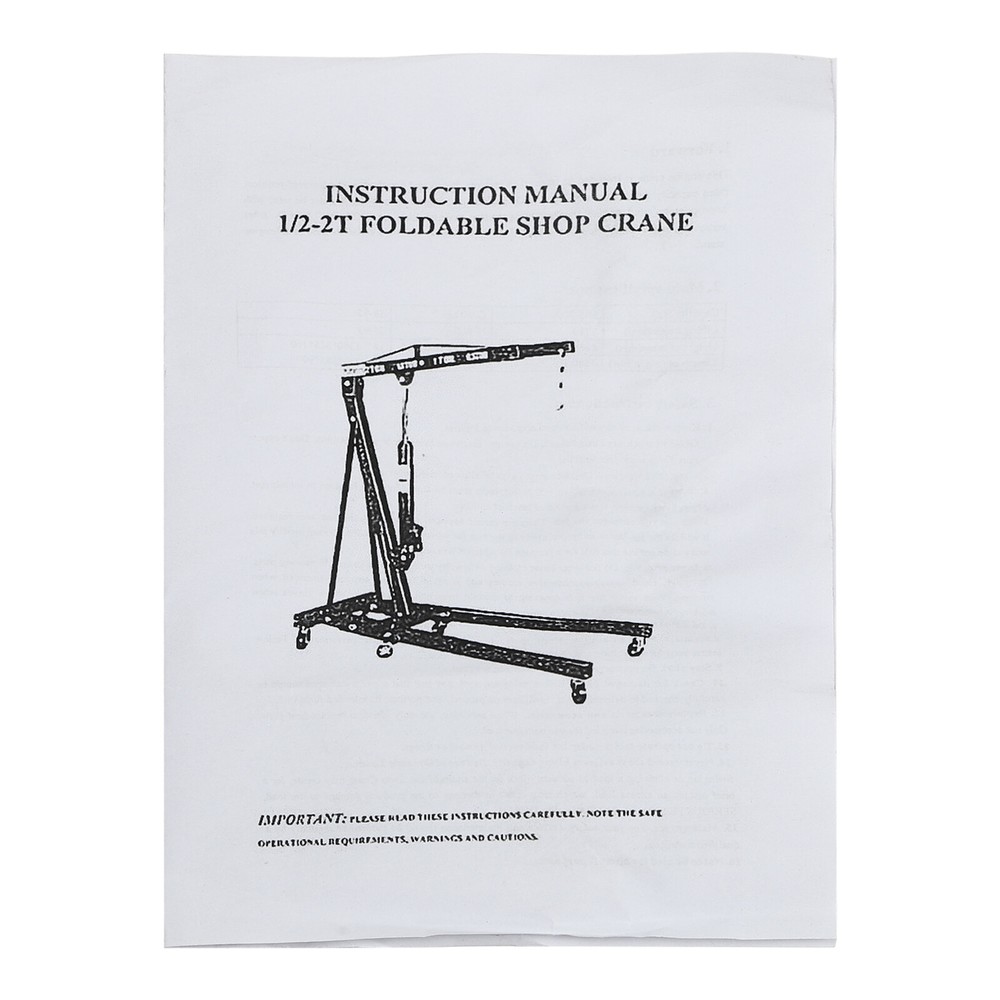 2 Ton Folding Engine Crane Cherry Picker Hydraulic Hoist Workshop Lifter 4400lbs