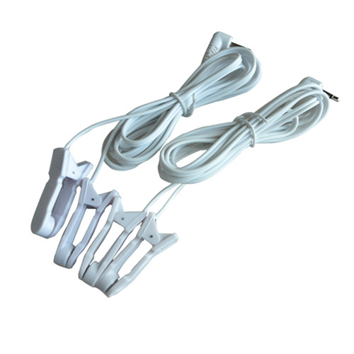 2pcs Breast & Ear clip Electrode Lead Wires Jack DC 3.5mm Replacement Cables
