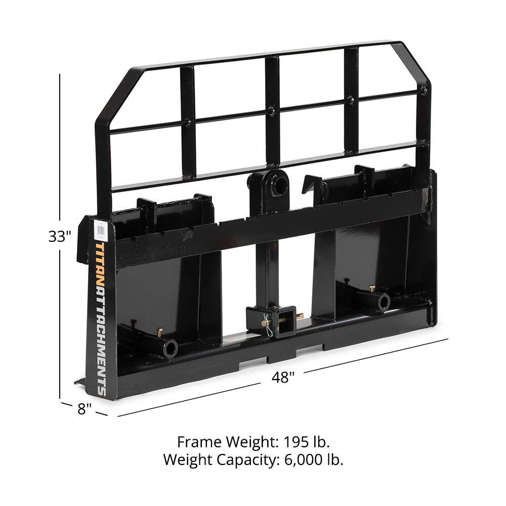 Titan Attachments Pro Series Pallet Fork Frame, Quick Tach Connection