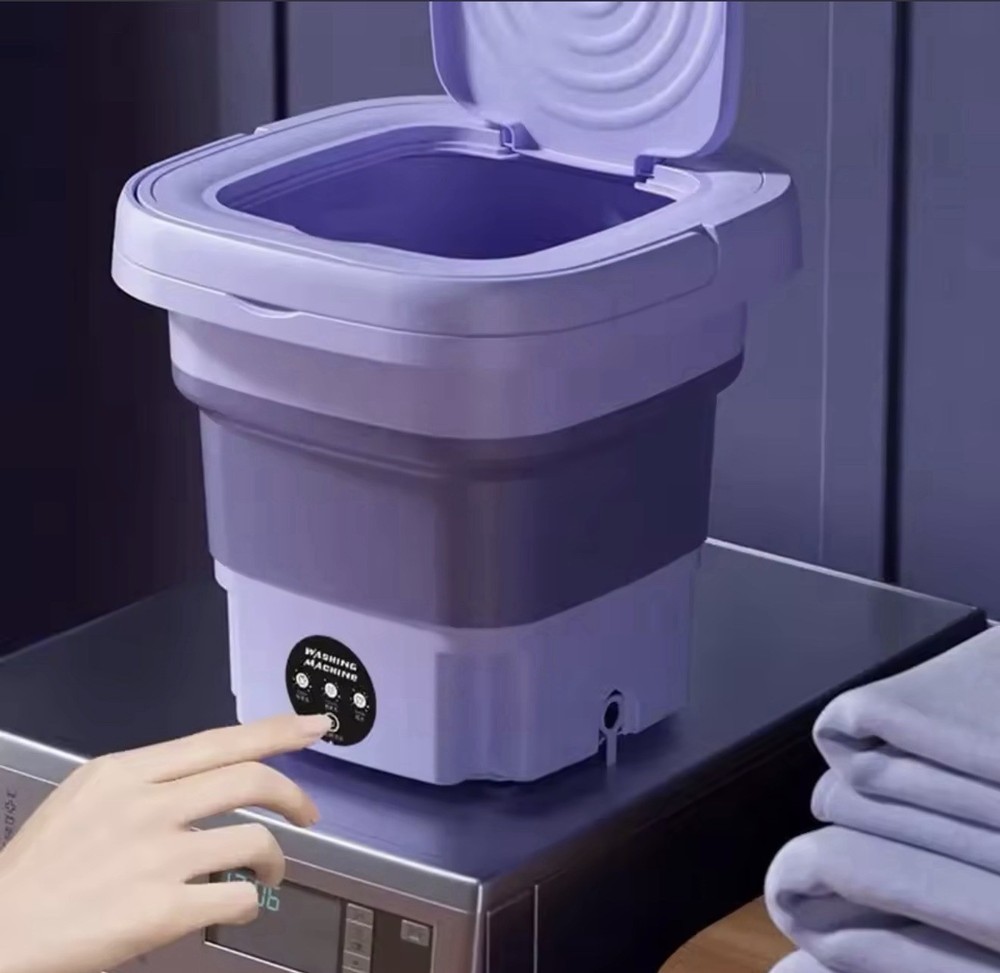 Foldable Portable Compact Mini Washing Machine Electric Top-Loading Purple