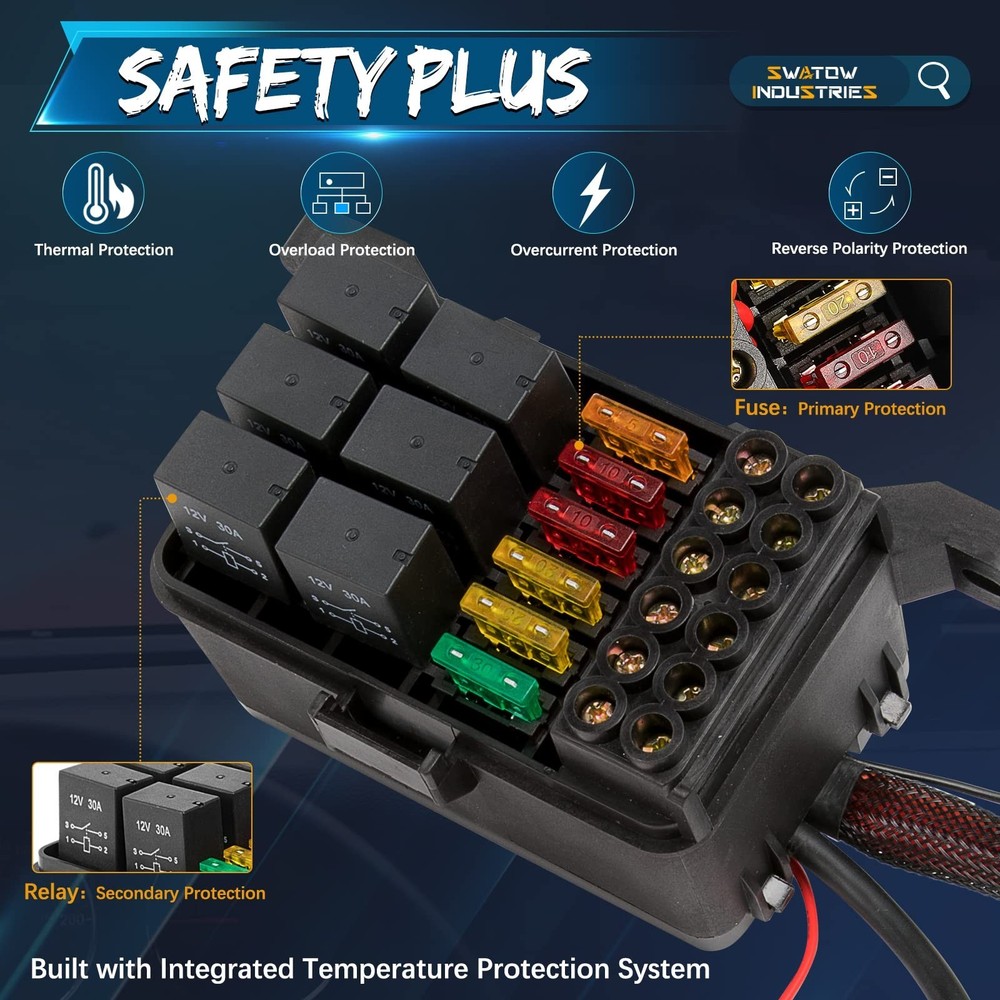 6 Gang Switch Panel Universal Circuit Control Relay System Automatic Dimmable...