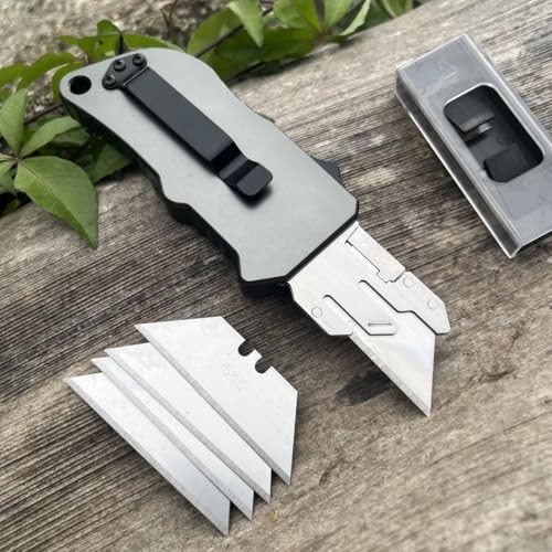 Retractable Box Cutters Utility Knife,Replaceable Blade Pocket Knife With