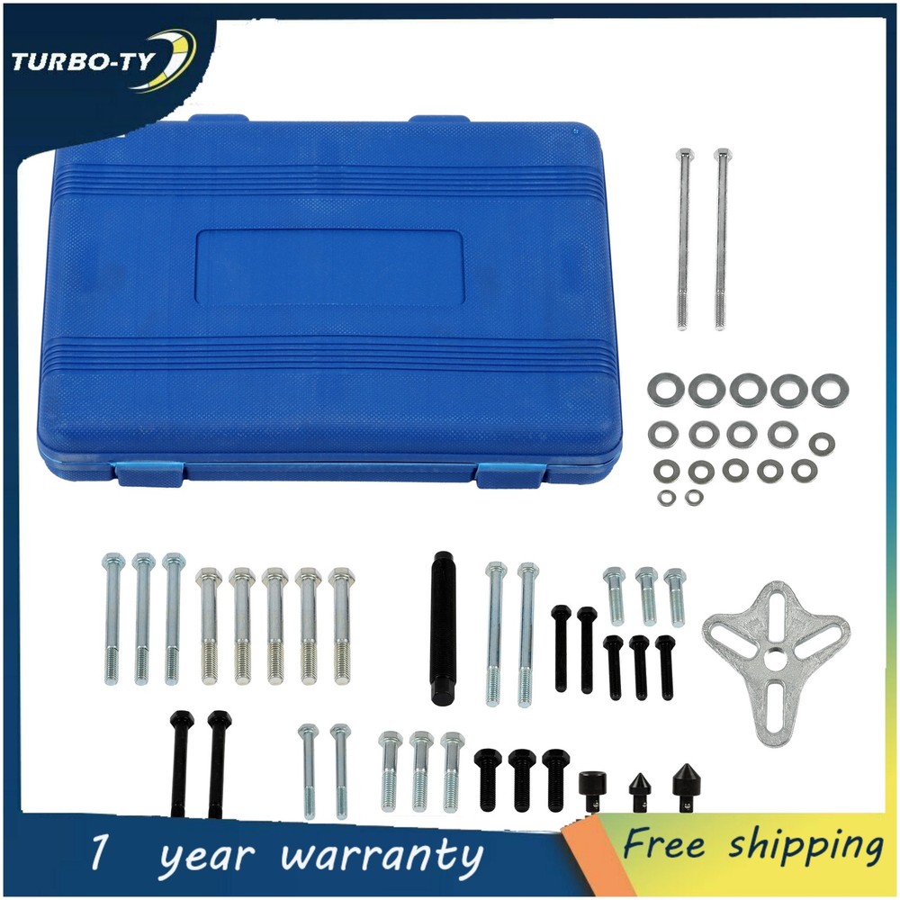 46Pc Harmonic Balancer Gear Puller Steering Wheel Kit with Case