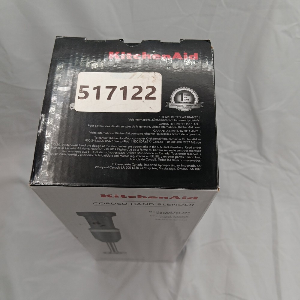 KitchenAid KHBV53BM Variable Speed Corded Hand Blender -open box