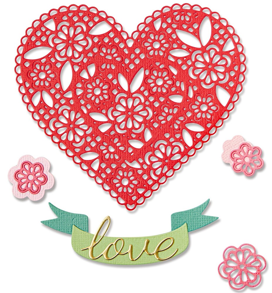 Sizzix Thinlits Doily Heart 10 pk set #666017 Retail $24.99 by Jennifer Ogborn