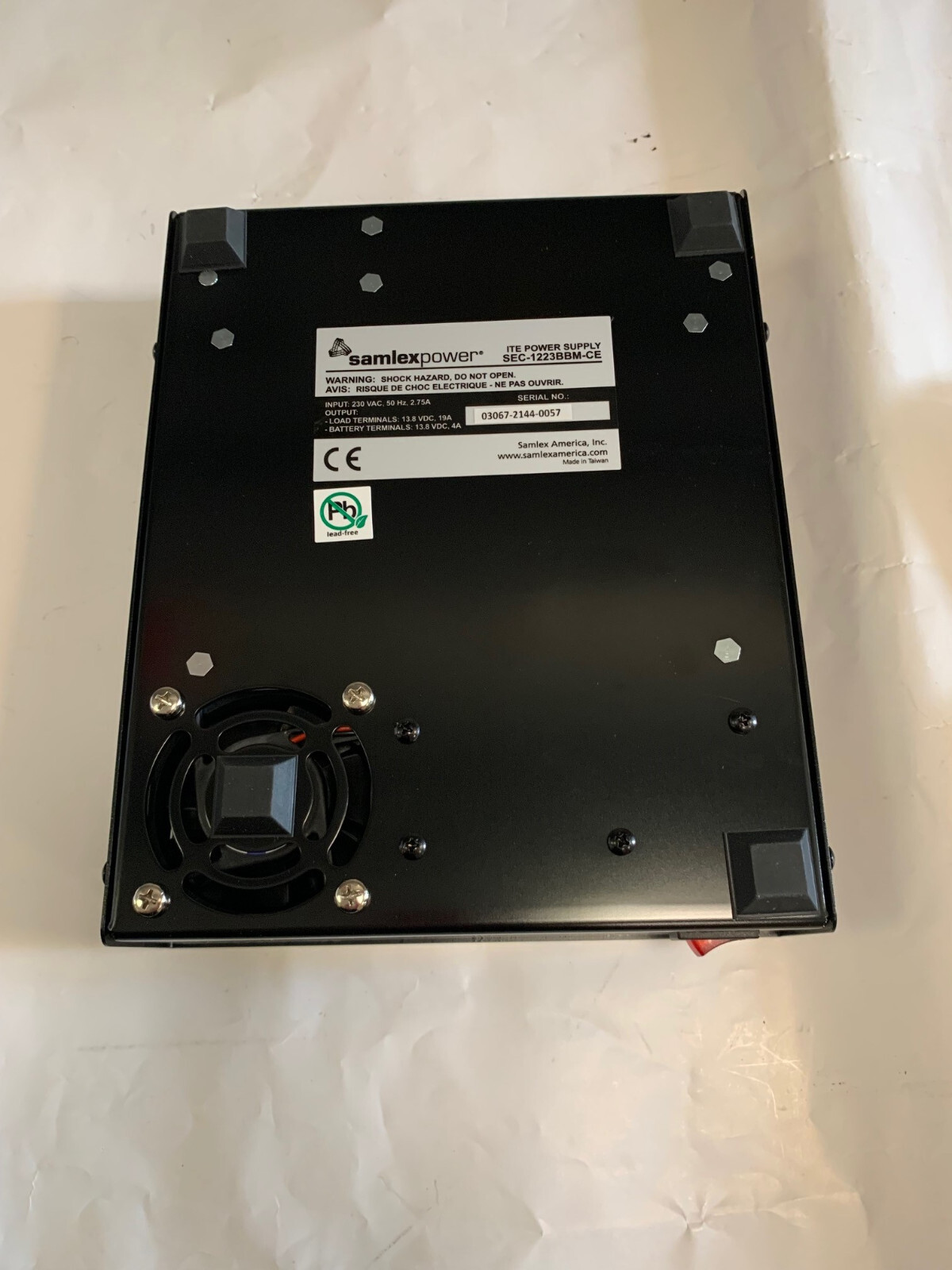 Samlex SEC-1223BBM CE Desktop Switching Power Supply w/battery Backup 230VAC