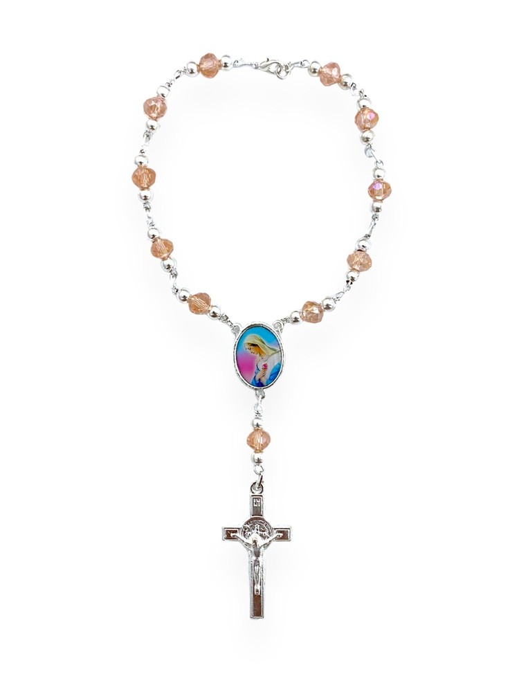 Mystical Rose Virgin One Decade Rosary Auto Rosa Mistica Decenario Rosario New