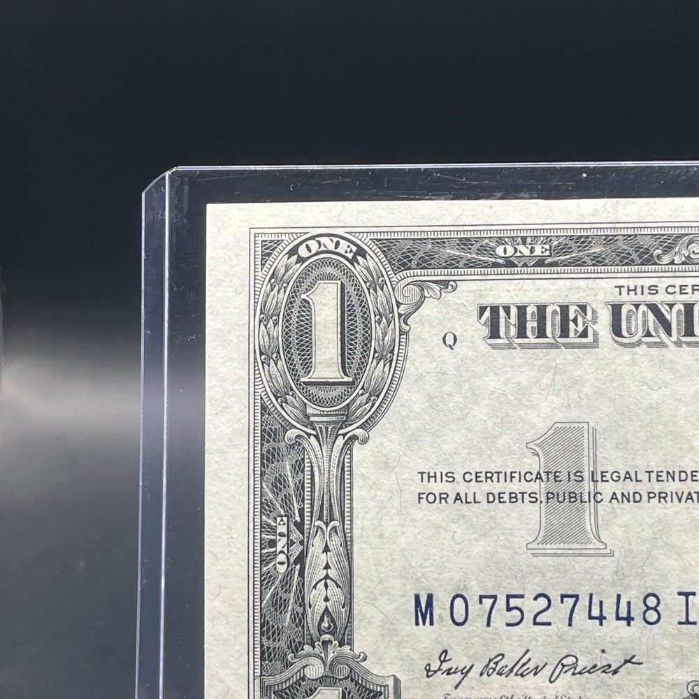 Misaligned ERROR 1935-E $1 One Dollar Silver Certificate *Crispy*